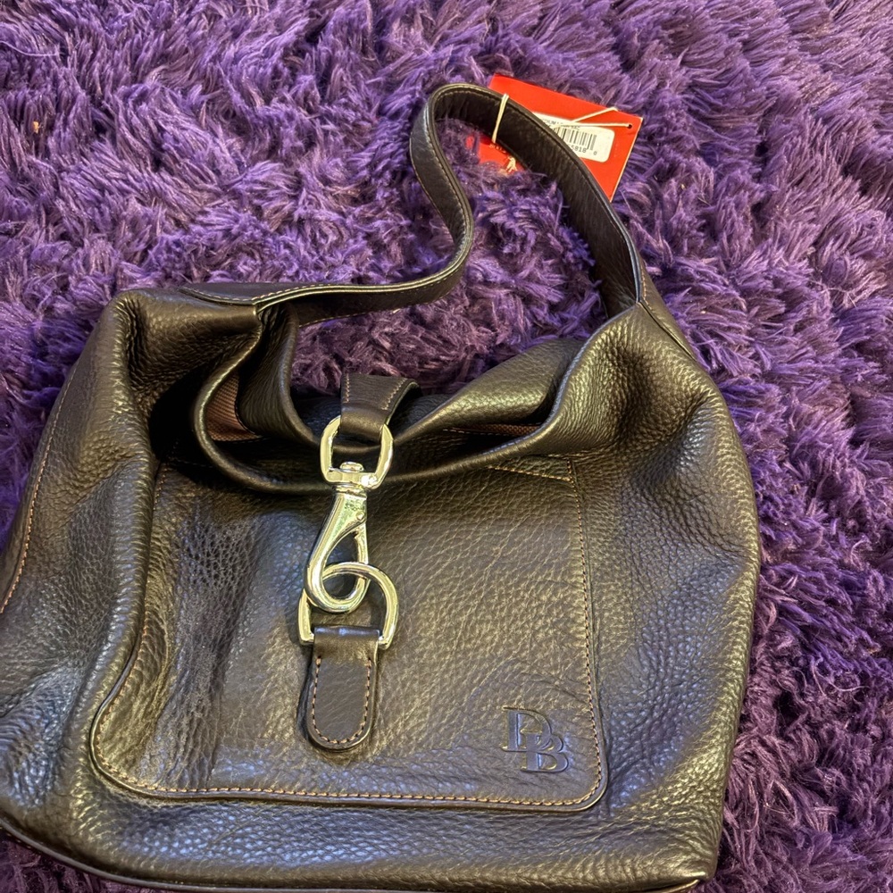 Dooney & Bourke Dark Brown Leather Shoulder Bag